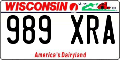 WI license plate 989XRA