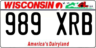 WI license plate 989XRB