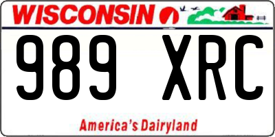 WI license plate 989XRC