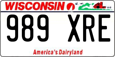 WI license plate 989XRE