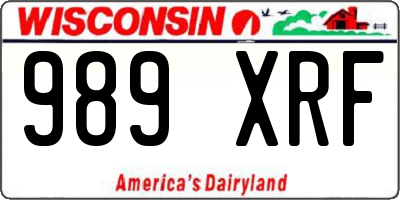 WI license plate 989XRF