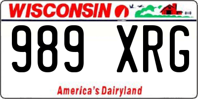 WI license plate 989XRG