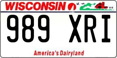WI license plate 989XRI