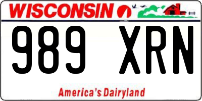 WI license plate 989XRN