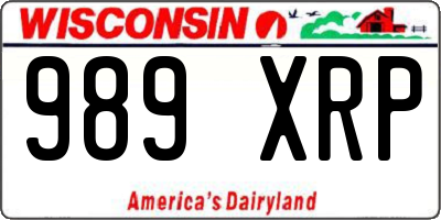 WI license plate 989XRP
