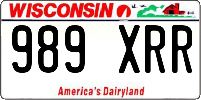 WI license plate 989XRR