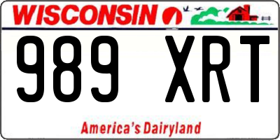 WI license plate 989XRT