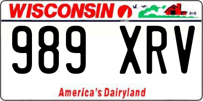 WI license plate 989XRV