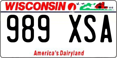 WI license plate 989XSA