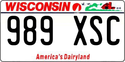 WI license plate 989XSC