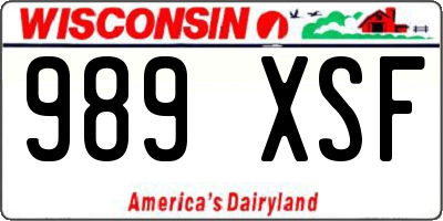 WI license plate 989XSF
