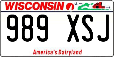 WI license plate 989XSJ