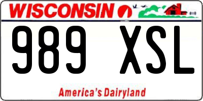 WI license plate 989XSL