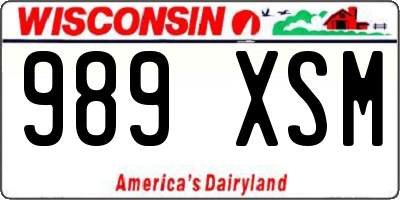 WI license plate 989XSM