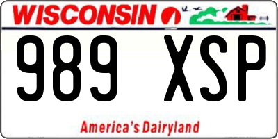 WI license plate 989XSP