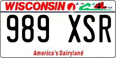 WI license plate 989XSR