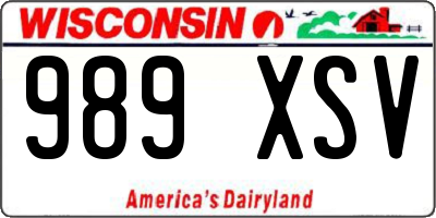 WI license plate 989XSV