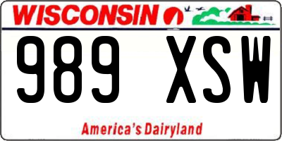 WI license plate 989XSW