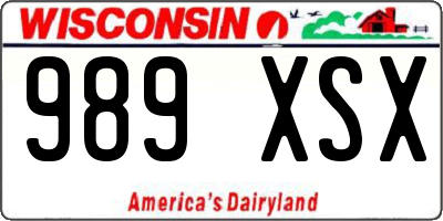 WI license plate 989XSX