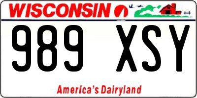 WI license plate 989XSY