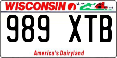 WI license plate 989XTB