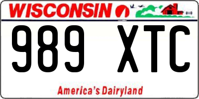 WI license plate 989XTC