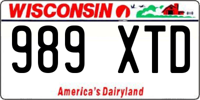 WI license plate 989XTD
