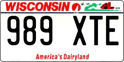 WI license plate 989XTE
