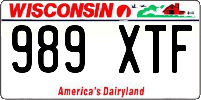 WI license plate 989XTF