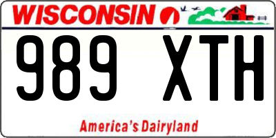 WI license plate 989XTH