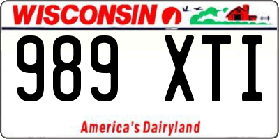 WI license plate 989XTI