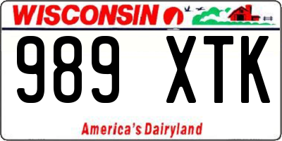 WI license plate 989XTK