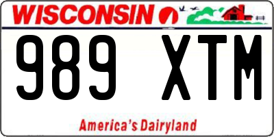 WI license plate 989XTM
