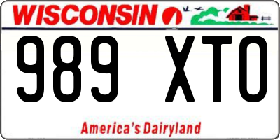 WI license plate 989XTO