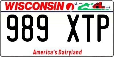 WI license plate 989XTP