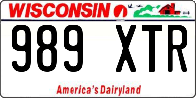 WI license plate 989XTR