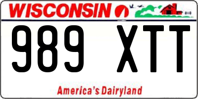 WI license plate 989XTT