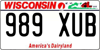 WI license plate 989XUB
