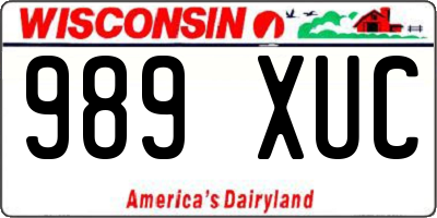 WI license plate 989XUC