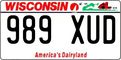 WI license plate 989XUD
