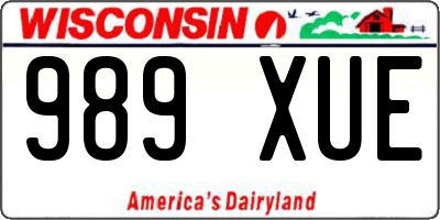 WI license plate 989XUE