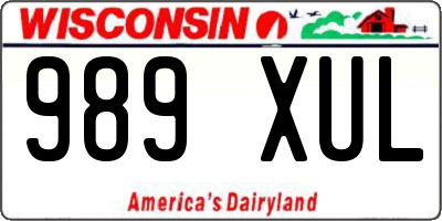 WI license plate 989XUL