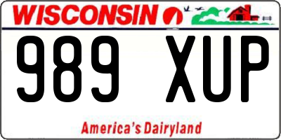 WI license plate 989XUP