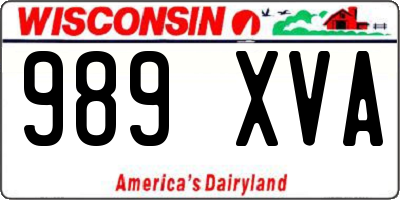 WI license plate 989XVA