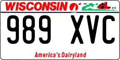 WI license plate 989XVC