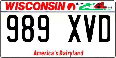 WI license plate 989XVD