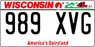 WI license plate 989XVG