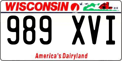 WI license plate 989XVI