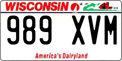 WI license plate 989XVM