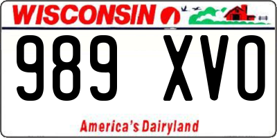 WI license plate 989XVO